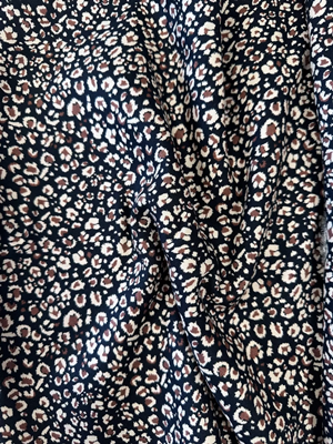 Coupon 2 m en viscose léopard Marron