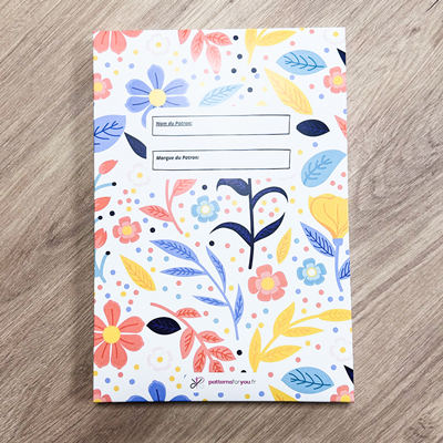 Boite de Rangement pour Patron Fleurs Bleues