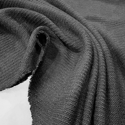 TISSU TWEED LAINE NATTE NOIR TRIESTE
