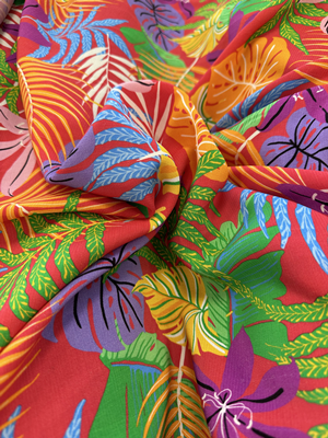 TISSU VISCOSE FLEURIE MONETA